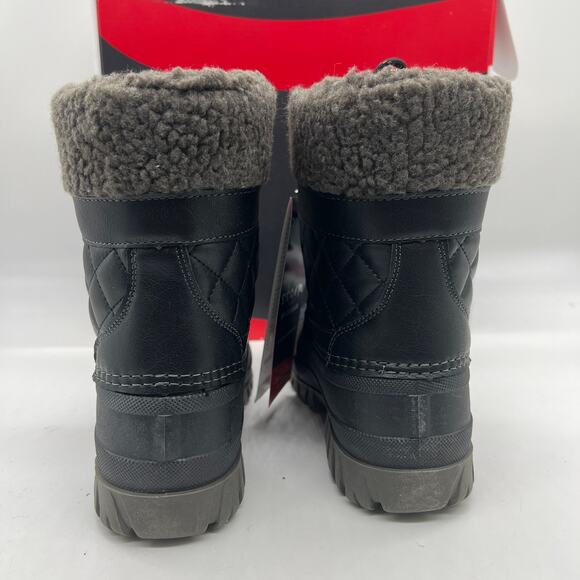 Cougar Waterproof Winter Boots Size 7 Medium Black Quilt Carlisle Lace Up - Picture 6 of 12